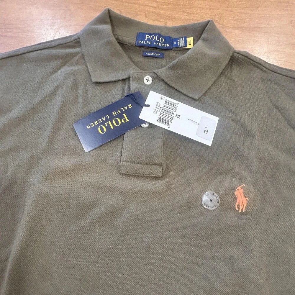 Polo Ralph Lauren Polo Shirt Mens M Green Classic Fit Cotton Pony NWT *MARK*